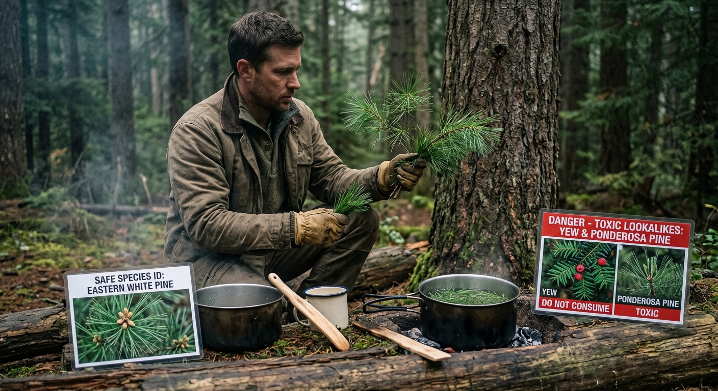 How to Make Pine Needle Tea: Identification, Foraging, and Brewing for Survival Vitamin C