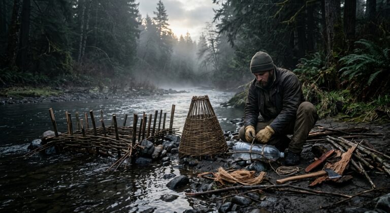 How to Build a Primitive Fish Trap: Weir, Funnel, and Bottle Designs ...